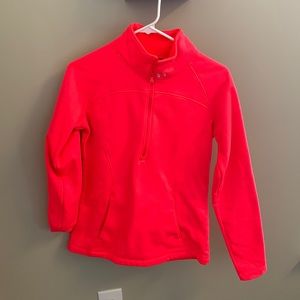 Neon pink under armour 3/4 zip athletic top